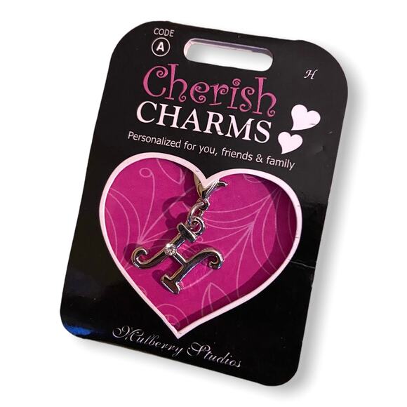 Cherish Charms H Monogram Initial Bracelet Charm NEW NWT Silvertone Silver Tone - Picture 1 of 3